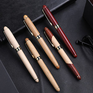 Regalo de negocios Bolígrafos retro de lujo con logotipo personalizado Pluma de tinta Firmas Grabado Pluma de madera para promoción - Product Image 2