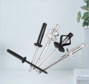 18.8Mm 20Mm Aluminium Drievoudige Klinknagel Waterdicht Ontwerp Schil Type Bloem Rozet Carland Vouwen Pop Klinknagels Zwart - Product Image 1