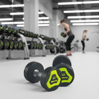 MDBuddy Set Dumbbell PU uretana untuk olahraga angkat beban bebas penggunaan GYM untuk pria dan wanita