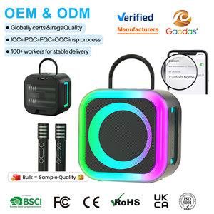 Portable Machine with Built-in Speaker 2 Wireless <b>Microphones</b> RGB LED Light BT OEM ODM Customization for Home KTV Party - Product Image 1