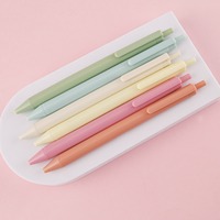 Ventes directes du fabricant-14 couleurs mignon Macaron bonbons Simple presse stylo à bille en plastique 1.0mm écriture avec motif de Logo