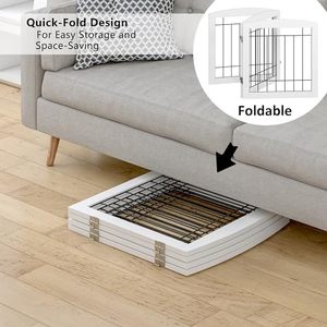 Barrière autoportante pliable en bois blanc <span class=keywords><strong>pour</strong></span> chiens et chiots, <span class=keywords><strong>pour</strong></span> escaliers et portes intérieures, petite barrière <span class=keywords><strong>de</strong></span> sécurité <span class=keywords><strong>pour</strong></span> animaux domestiques - Product Image 5