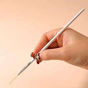 Pinceau à ongles à manche en bois blanc 6mm 9mm 12mm 19mm 29mm pour liner, détails fins, rayures françaises, peinture artistique, manucure, salon - Product Image 5