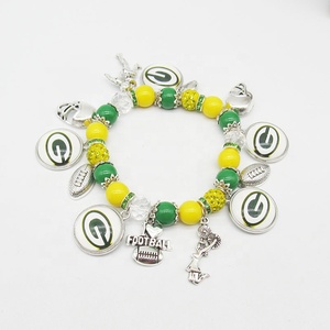 Bracelet Perles Pendentif Équipe de Football Vente en Gros Usine, Bracelet Unisexe Tendance en Alliage Plaqué Argent pour Cadeaux Sportifs - Product Image 3