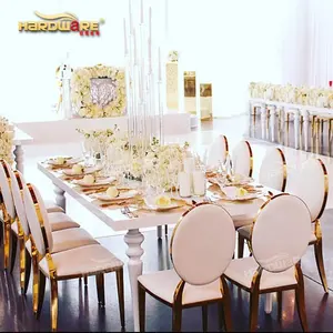 Rechteck Metall möbel Sets Mdf Top Hotel Dining Modern Event White Table