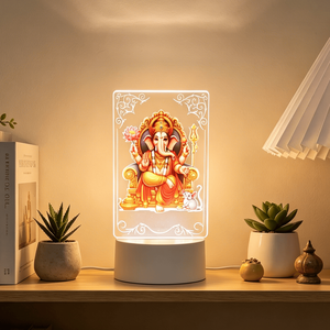 3D Night LED Display Base Acrylic USB Light up Bracket for Bedroom Decorative Lighting <b>Square</b> Shape for Nighttime Display - Product Image 1