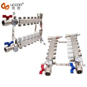 <span class=keywords><strong>Manifold</strong></span> do aço inoxidável com medidor da temperatura para o sistema radiante do aquecimento do assoalho - Product Image 3