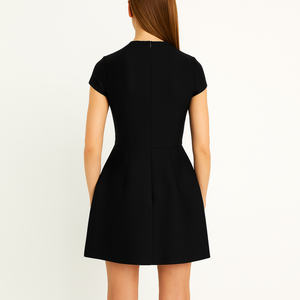 Özel yaz zarif bayanlar kadınlar için bir çizgi cep kısa Mini elbise - Product Image 2