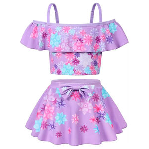 Traje de Baño de 2 Piezas para Niña, Bikini de Verano, Tankini Elástico, Vestido de Baño Infantil para Vacaciones y Surf - Product Image 3