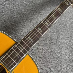 Yellow D45 Model 41" Inlaid <b>TOP</b> SOLID BODY 20 Fret NO EQ 6 Steel <b>Strings</b> Acoustic Guitar Fast Ship - Product Image 3