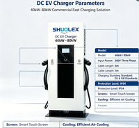 Chargeur EV commercial public SHUOLEX 40kW-80kW à double sortie, station de charge rapide avec écran intelligent, résistant à l'eau IP54