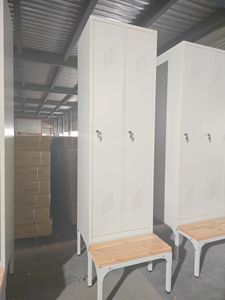 4 Door Steel Locker <strong>Mudroom</strong> Wardrobe <strong>Closet</strong> Coat Storage Cabinet China Industrial Metal Changing Room Locker with Seating Bench - Product Image 4