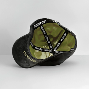 Casquette de baseball Muratravis en daim noir de qualité G5 avec logo personnalisé brodé, doublure en satin et strass, vente en gros - Product Image 5