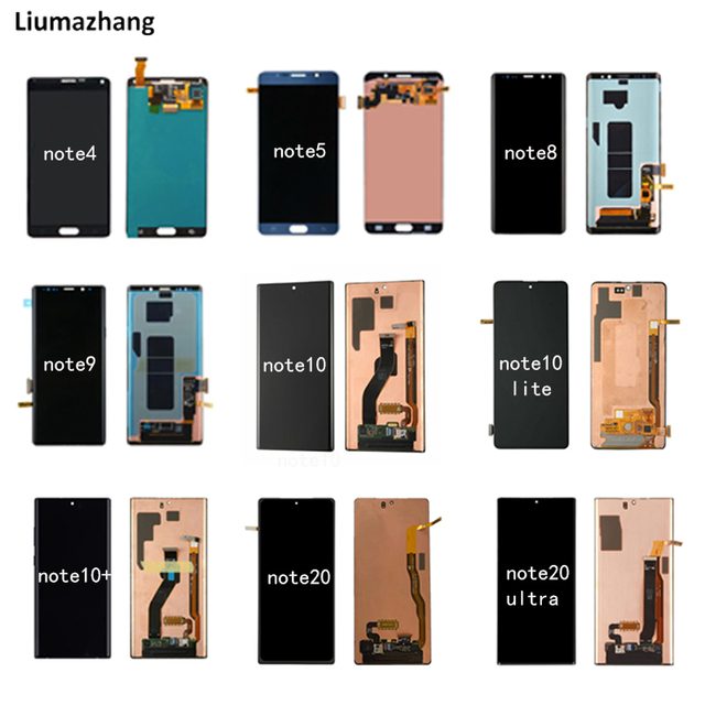 Original Mobile Phone LCDS for Samsung Galaxy Note 8 9 10 10 Plus Display Touch Screen Assembly With Burn Mark
