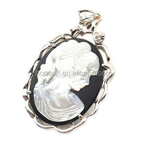 MOP90 En <span class=keywords><strong>Nacre</strong></span> Naturelle Pendentif Beauté Femmes <span class=keywords><strong>Camée</strong></span> Sculpté Coquillages Blancs Pendentifs Artisanat - Product Image 2