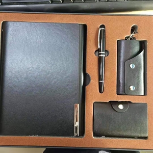 Anahtarlık kalem ve kartvizit hediye ile iş not defteri yeni iş için gevşek yaprak boş çizgiler ızgaraları sayfaları ile Set - Product Image 1