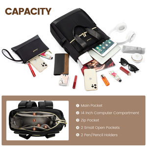 LOVEVOOK OEM ODM <strong>Convertible</strong> Small <strong>Tote</strong> <strong>Backpack</strong> for Women Mini College Daypack for Work, Daily, Travel, 2pcs <strong>Backpack</strong> <strong>Purse</strong> Set - Product Image 3