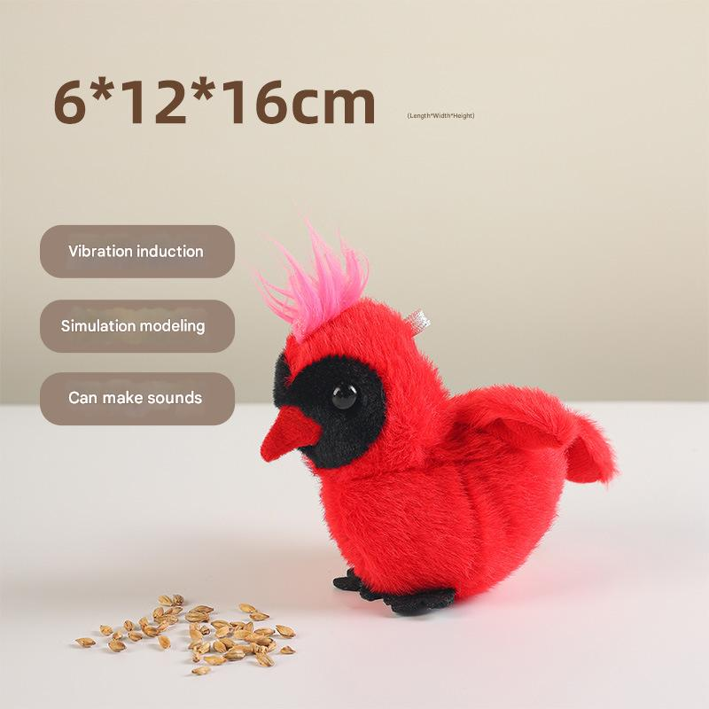 6*12*16cm bird flaps wings makes sounds detachable washable red