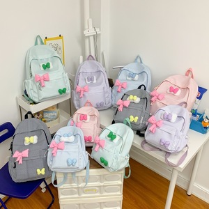 Zaino Scolastico per Bambine, Stile Principessa con Fiocco, Grande Capacità, Leggero, in Poliestere Resistente all'Usura - Product Image 6