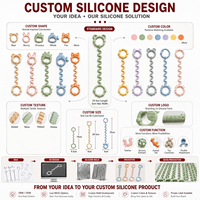 Sangle anti-perte personnalisée en silicone pour bébé |   Attache-tétine motif queue d'animal, sangle pour biberon, support de jouet pour poussette OEM ODM