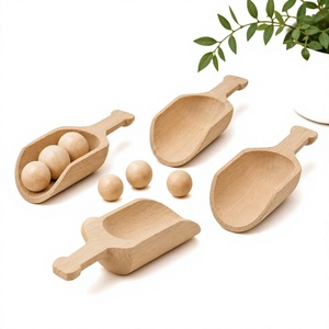 Cuillère en bois classique écologique avec logo personnalisé, à manches longs et courts, pour café, sel de bain, sucre et ingrédients secs - Product Image 2