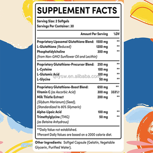 OEM Hot Sale Liposomal <strong>L</strong>-<strong>Glutathione</strong> <strong>Softgel</strong> <strong>Capsules</strong> Skin Brightening Beauty Supplements Customizable - Product Image 4