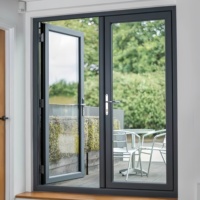 Personnalisé Nouveau Moderne Double Verre Trempé Portes Extérieures Aluminium Maison Porte Battante Grill Français Portes À Battants à vendre