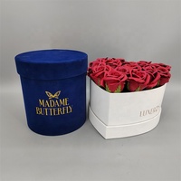 Boîte cadeau ronde en carton recyclé en forme de cœur avec logo en feuille d'or, finition mate, pour la Saint-Valentin, les arrangements floraux de mariage