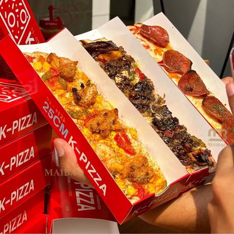 boîte à pizza au corn dog