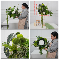 Boule de fleurs artificielles, roses rouges et roses, hortensias verts, amarantes, location pour événements, décoration de mariage, centres de table en fleurs artificielles