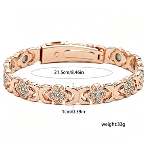Pulsera de Eslabones con Trébol de Cuatro Hojas Multicolor para Hombre y Mujer, Chapada en Oro, con Circonita, Aleación de Zinc, Joyería de Moda, Regalo - Product Image 1