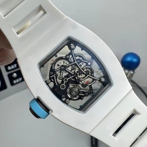 Montre mécanique pour homme, style designer simple et élégant, multifonctionnelle, squelette, en céramique, étanche, avec tourbillon - Product Image 5