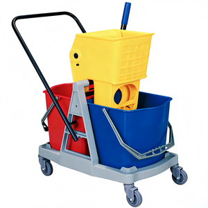 <span class=keywords><strong>Chariot</strong></span> de <span class=keywords><strong>nettoyage</strong></span> à double seau de 34 L avec essoreuse, parfait pour la cuisine des restaurants et l'<span class=keywords><strong>entretien</strong></span> des toilettes commerciales - Product Image 1