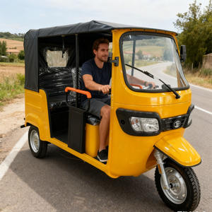 Taxi a corpo aperto Triciclo elettrico a 3 ruote passeggeri uso <span class=keywords><strong>5</strong></span> posti stile <span class=keywords><strong>Tuk</strong></span> <span class=keywords><strong>Tuk</strong></span> Bajaj con tetto Triciclo elettrico - Product Image 6