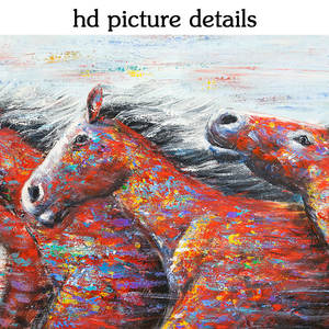 Trois chevaux en cours d'exécution Animal main mur toile <span class=keywords><strong>moderne</strong></span> abstrait à la main tête <span class=keywords><strong>de</strong></span> <span class=keywords><strong>cheval</strong></span> <span class=keywords><strong>peinture</strong></span> à l'huile - Product Image 6