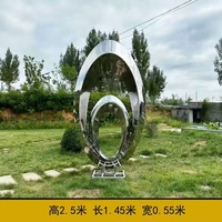 Grande sculpture abstraite moderne en métal, sculpture d'anneau en acier inoxydable, œuvre d'art pour jardin, place publique, centre commercial, décoration