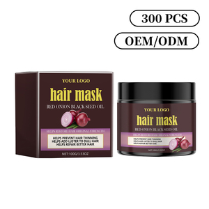 Mascarilla Capilar de Aceite de Coco Orgánico, Cebolla Roja y Semilla Negra, Personalizada de Fábrica, Reparación Profunda, Anti-Frizz y Fortalecedora, Venta Caliente - Product Image 2