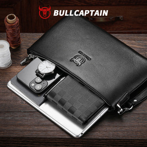 BULLCAPTAIN Large Capacity Multi-Functional Genuine Leather Male Business Fashion Card Holder <b>RFID</b> <b>Wallet</b> for Man clutch bag - Product Image 2