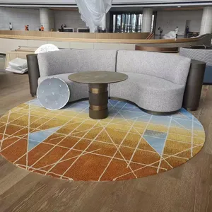 Karpet ruang tamu berumbai tangan wol desainer mewah kustom karpet lantai besar berumbai pabrik untuk ruang tamu Hotel