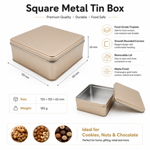 Custom Square <strong>Christmas</strong> Metal <strong>Tin</strong> Box <strong>for</strong> Panettone Bakava Knafeh Chocolate Cookies <strong>Biscuits</strong> Sweet Cake Holiday Packaging <strong>Tins</strong> - Product Image 2