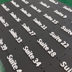 Minimalist Black <b>Door</b> <b>Plates</b> Suite Number Signs Custom Hotel Office Meeting Room Number 3D <b>Door</b> <b>Name</b> Signs - Product Image 4
