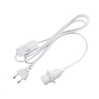 Cordon d'alimentation E27 avec interrupteur, câble suspendu de 1,8 m, douille à vis EU à dents complètes pour luminaire suspendu, adaptateur de prise d'ampoule