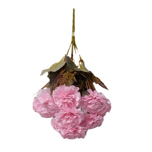 Bouquet de 9 œillets artificiels Yixuan en soie pour décoration intérieure et arrangements de mariage - Product Image 5