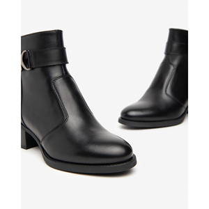 Stivaletti bassi da donna I411270d neri Slip-On neve stile classico Chelsea con soletta piatta in PU per l'autunno e l'inverno - Product Image 3