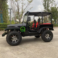 Voiture miniature personnalisée Jeep à conduite à droite, essence, 250cc, remorque, 2 places, 4 roues, sièges en cuir