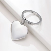 Cadeau souvenir, porte-clés personnalisé avec gravure au laser, insertion de texte, cadre photo, porte-clés en forme de cœur ouvrable