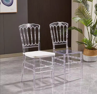 Chaises Napoléon transparentes en résine plastique empilables pour événements extérieurs et mariages – Vente en gros