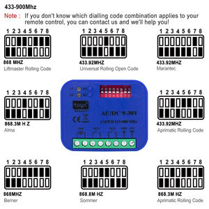 Pengendali jarak jauh pembuka pintu garasi WiFi, pengendali jarak jauh Tuya Smartlife App On/Off 2CH 433-900MHz 9-30v - Product Image 4