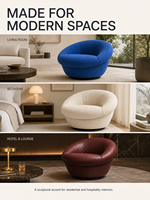 Fauteuil d'appoint moderne rembourré, fabrication directe usine OEM ODM, option en cuir pleine fleur ou tissu, idéal pour salon et chambre à coucher