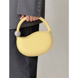 Nouvelle mode petit sac à main personnalisé pour femme sac <span class=keywords><strong>de</strong></span> niche sac à main en cuir PU <span class=keywords><strong>de</strong></span> couleur pure avec fermeture éclair sac à bandoulière unique - Product Image 5